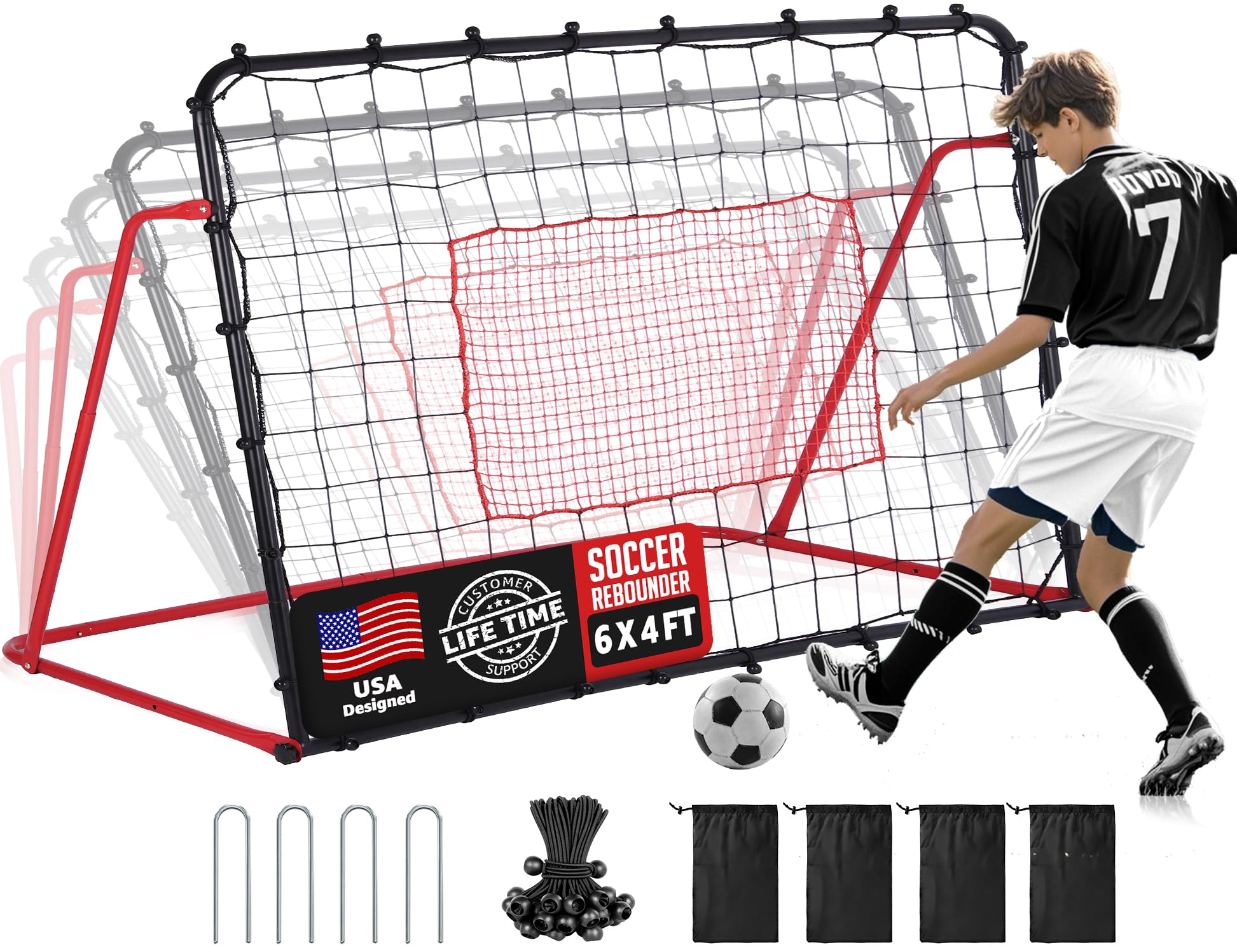 kickflipstepページ Amazon.com: ZEALFEEL Soccer Rebounder Net, 10 Adjustable