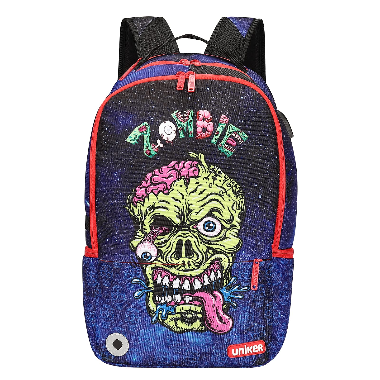 UNIKER Graffiti Backpack,Pattern Schoolbag,Cool School Backpack for Teens,17.5 Inch Laptop Backpack for Work,Computer Backpack Fits 15.6 Inch Laptop with USB Charging Port