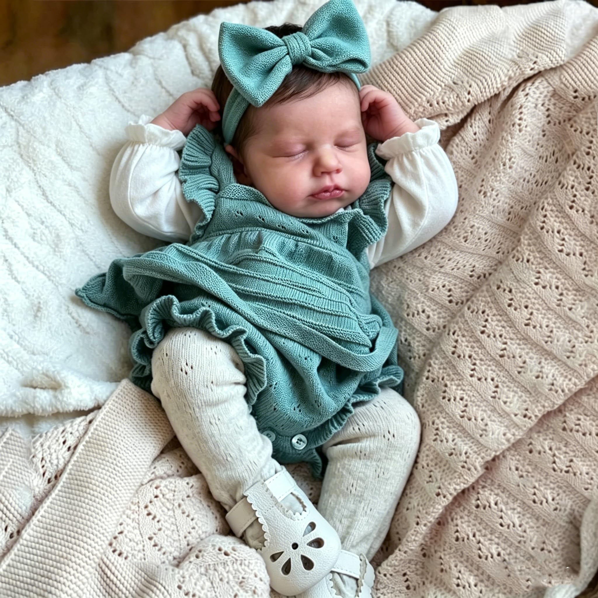Zero pam Reborn Baby Mädchen 50CM Reborn Baby Lebensecht, Reborns Puppen Lebensecht, Lebensechte Babypuppen Wie Echt, Echte Puppe Mit Haaren