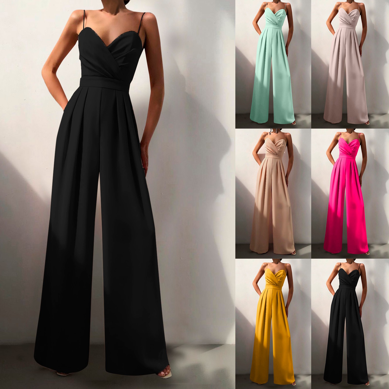 Tuta Donna Elegante Senza Maniche - Jumpsuit Lungo Per Cerimonie - Foto 5