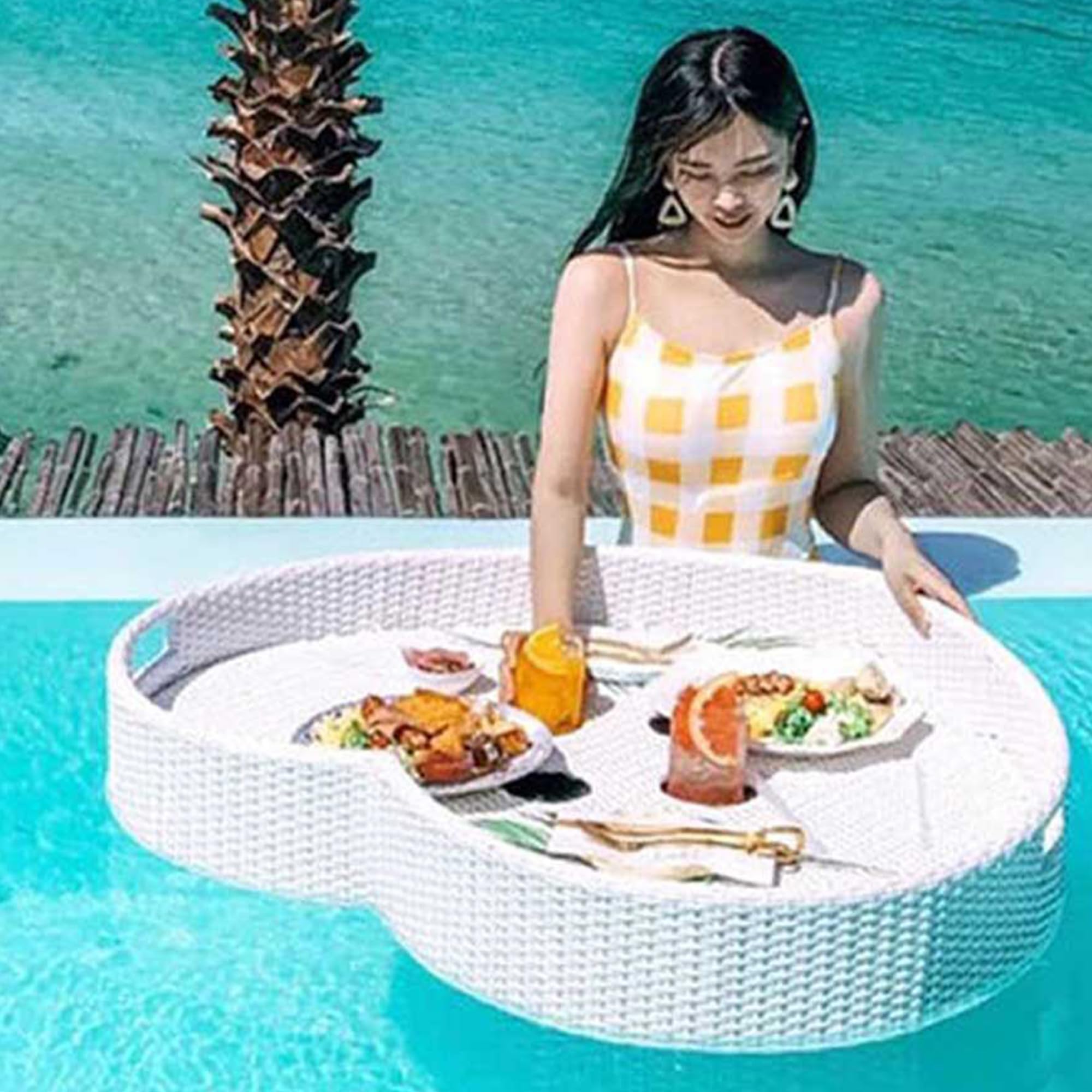 Prettiee Floating Tray for Serving Drin & Food Perfect for Pool Hot Tub & Beach Entertainment Slish & Functal Serving Solut (Estilo 5)