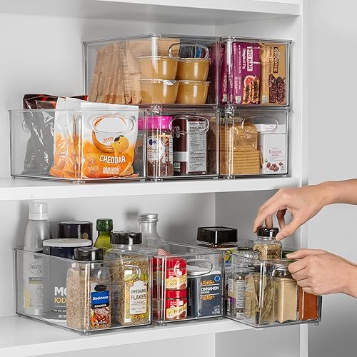 Miniatura 3 de ClearSpace Organización de despensa de plástico y contenedores de almacenamiento con tapas, organización perfecta de cocina o almacenamiento de