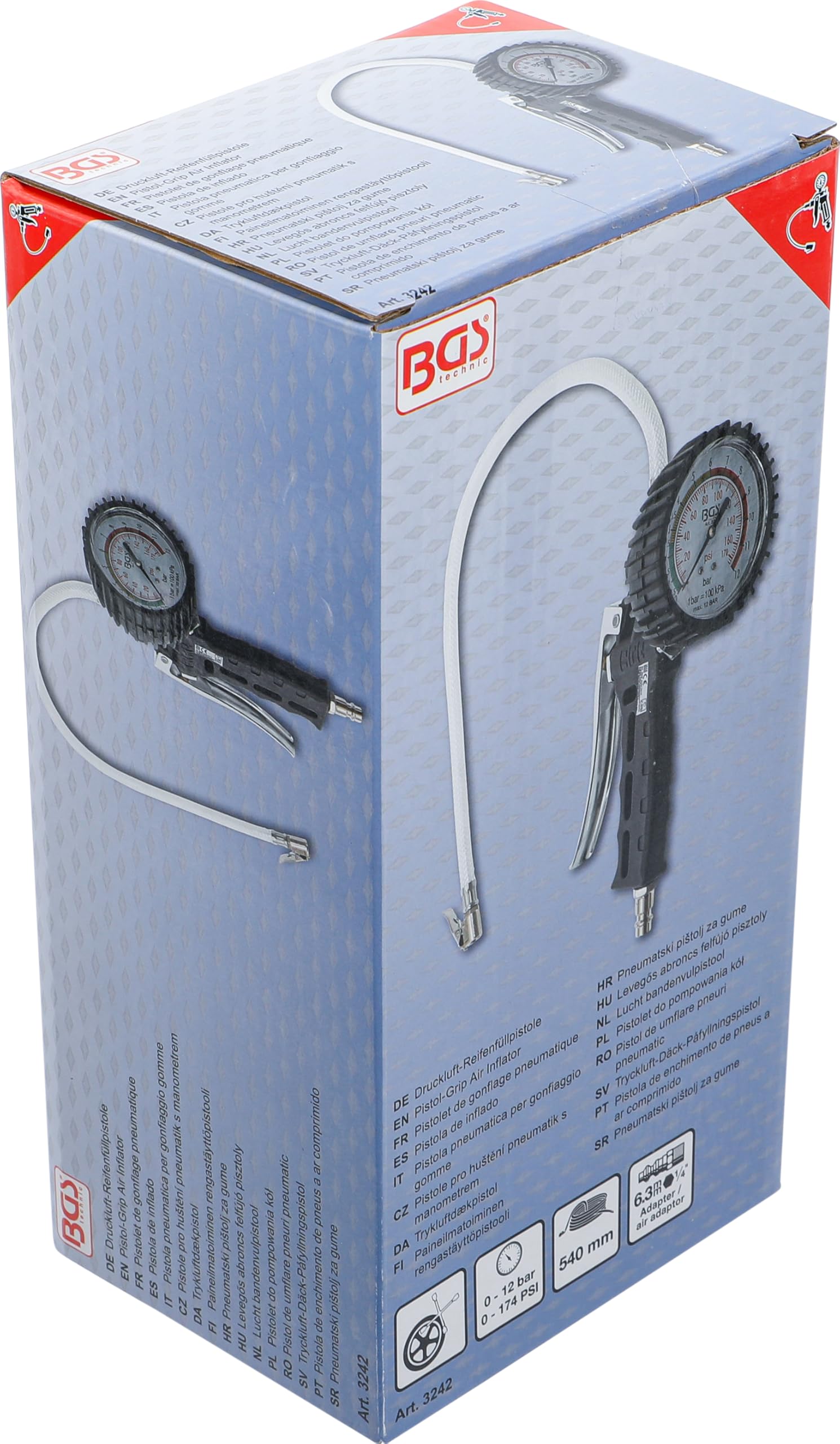 BGS 3242 | Pistolet de gonflage pneumatique | 0-12 bar