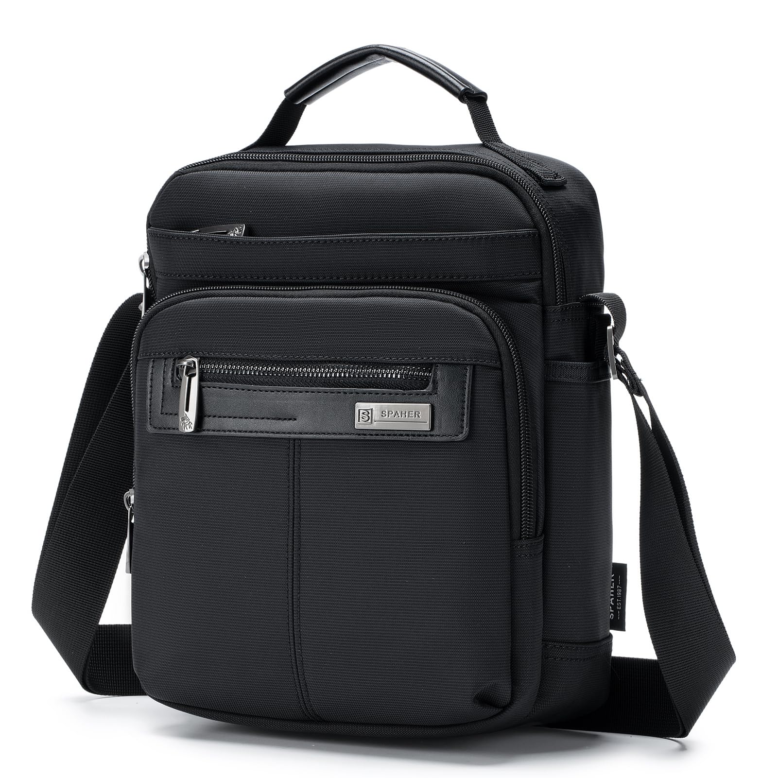SPAHER Borsa Uomo Tracolla Borsello Ipad Impermeabile, Lavoro Tablet