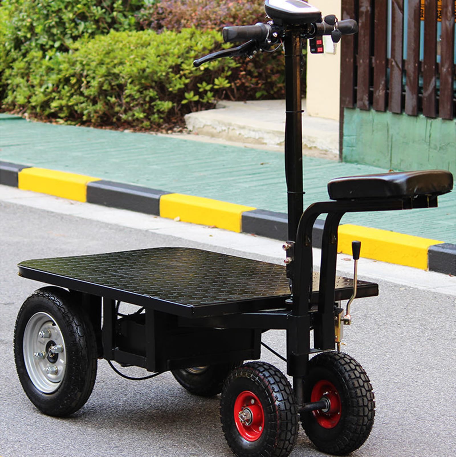 EléCtrico Carretilla De Mano Carro con Plataforma MóVil Ruedas Giratorias De 360 Grados Y Una Capacidad De Carga De 600 Kg Carretilla De Mano para Un FáCil Almacenamiento