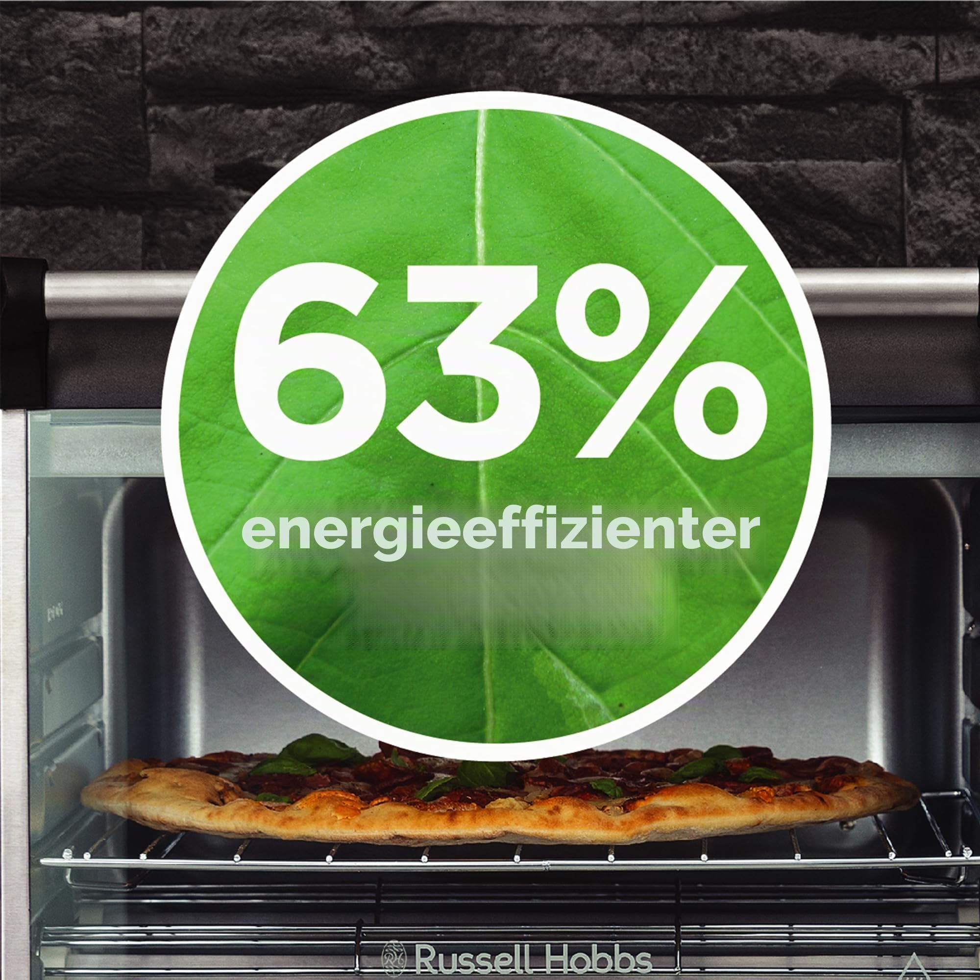 Russell Hobbs Backofen Airfryer [5-in-1: Heißluftfritteuse, Minibackofen, Grill, Toaster, Warmhaltefunktion] Express (20l, Pizza Ø 30cm, inkl. Frittierkorb, Backblech&Grillrost) Umluft- Ofen 26680-56