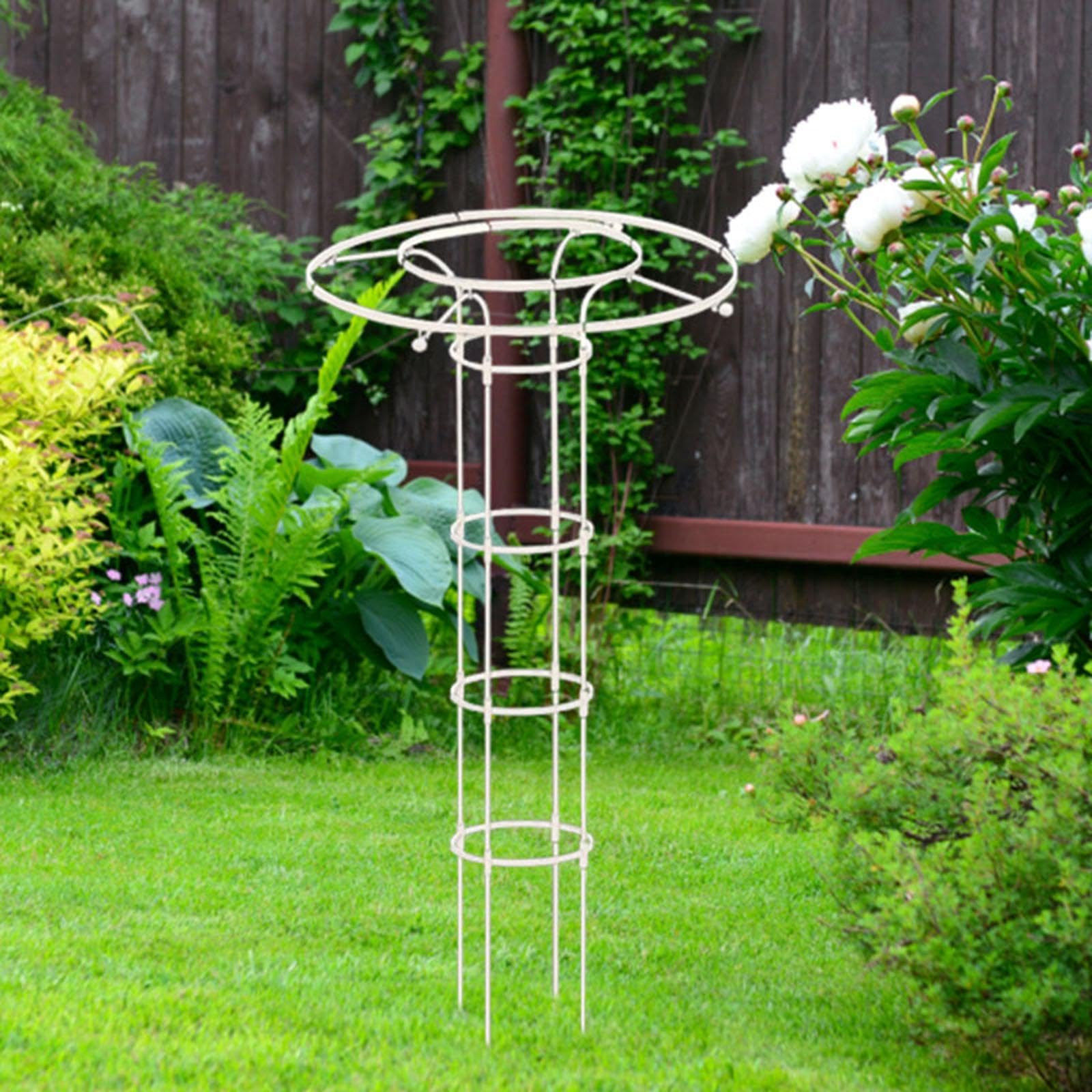 Tuteur Jardin Obélisque Treillis Support Plantes Grimpantes Structure pour Fleurs Vignes Montage DIY Acier Antidéformation Utilisable en Jardin Pelous, 150cm
