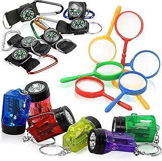 PROLOSO Nature Exploration Kit Outdoor Games Party Favors Toys for Kids Perfect for Adventure Theme Parties, Explorer, Cam...