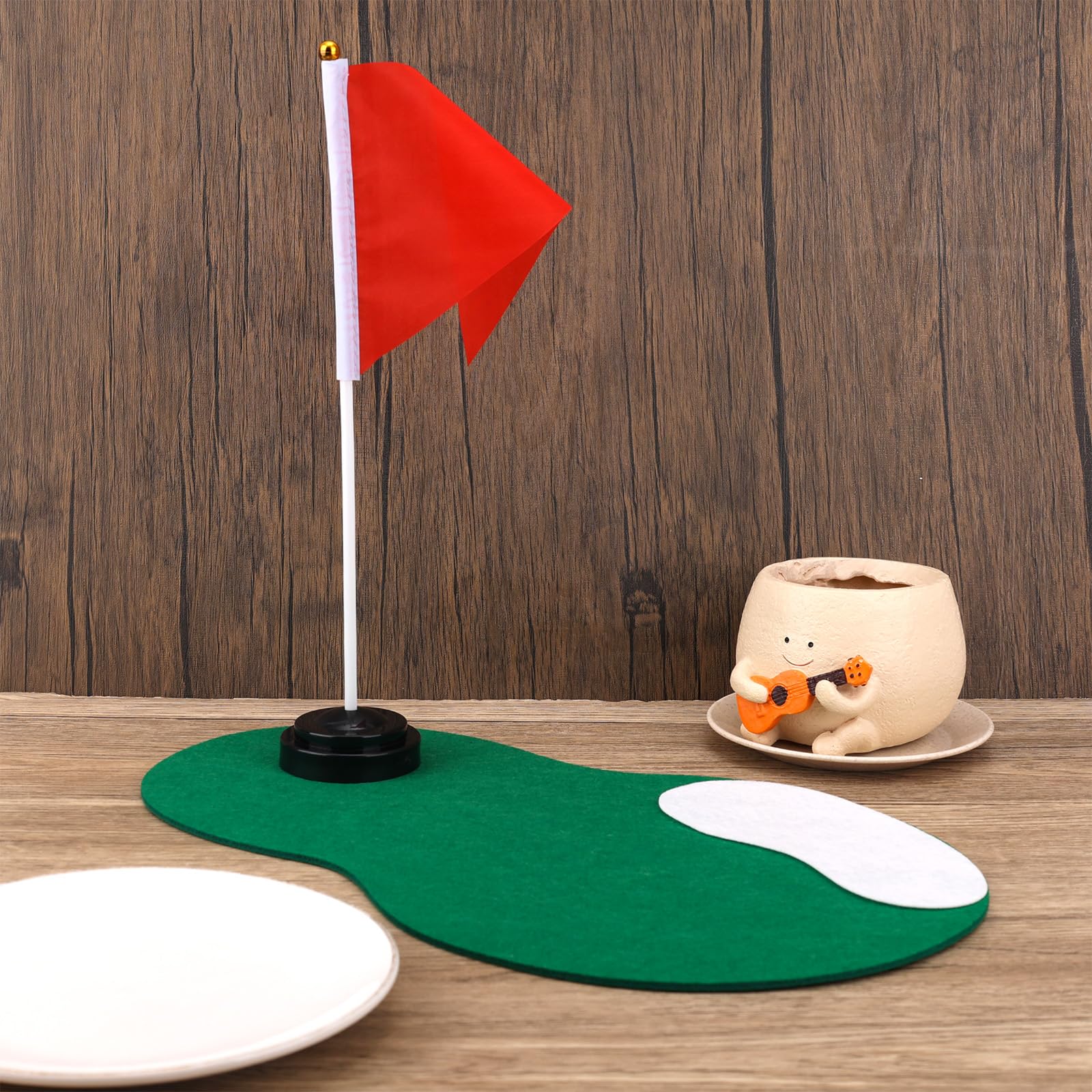 Juego de 4 Centros de Mesa Golf Decoraciones para Fiestas con Areneros y Banderas Rojas