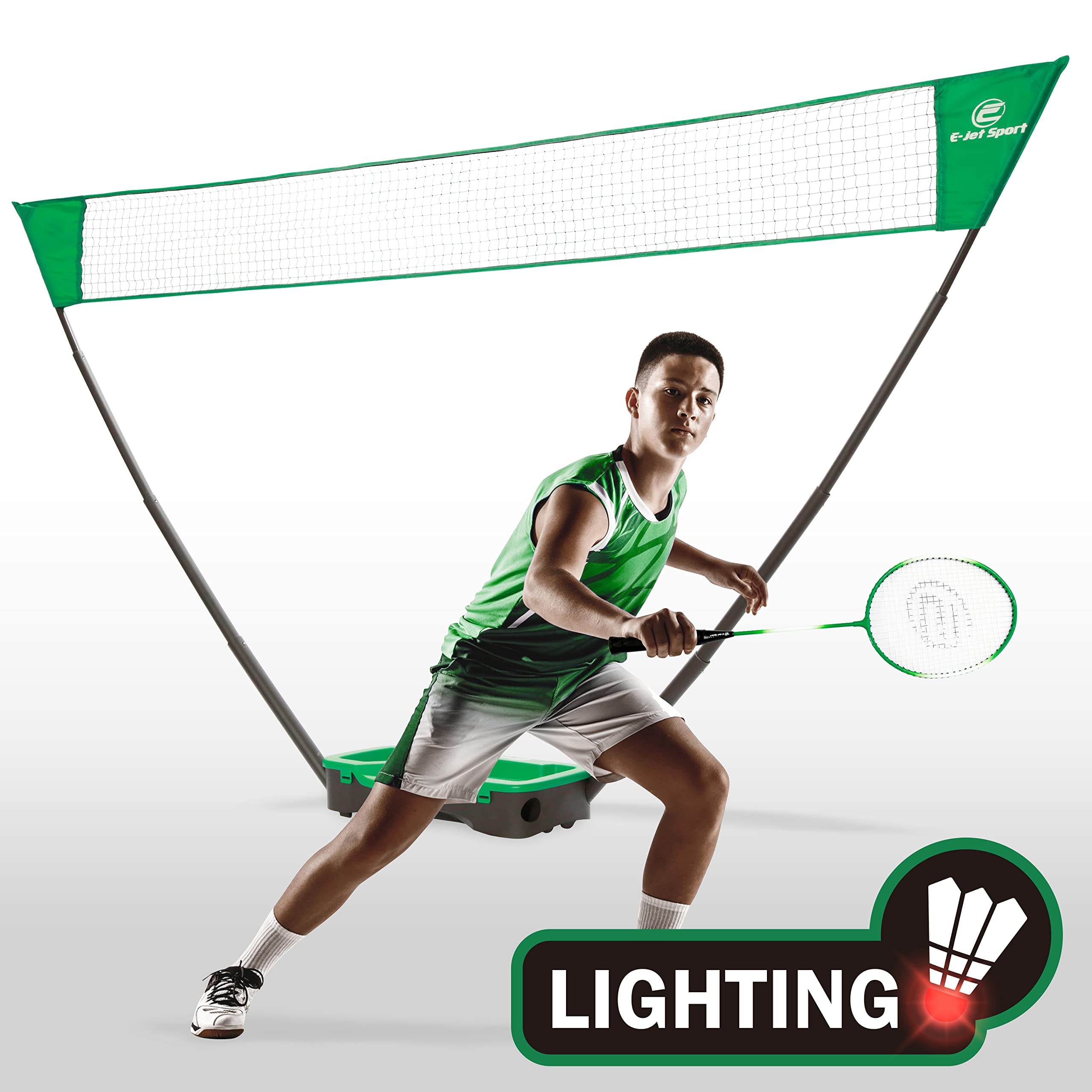 EjetSport Badminton Net Outdoor Game Set, Rackets Shuttlecocks Combo