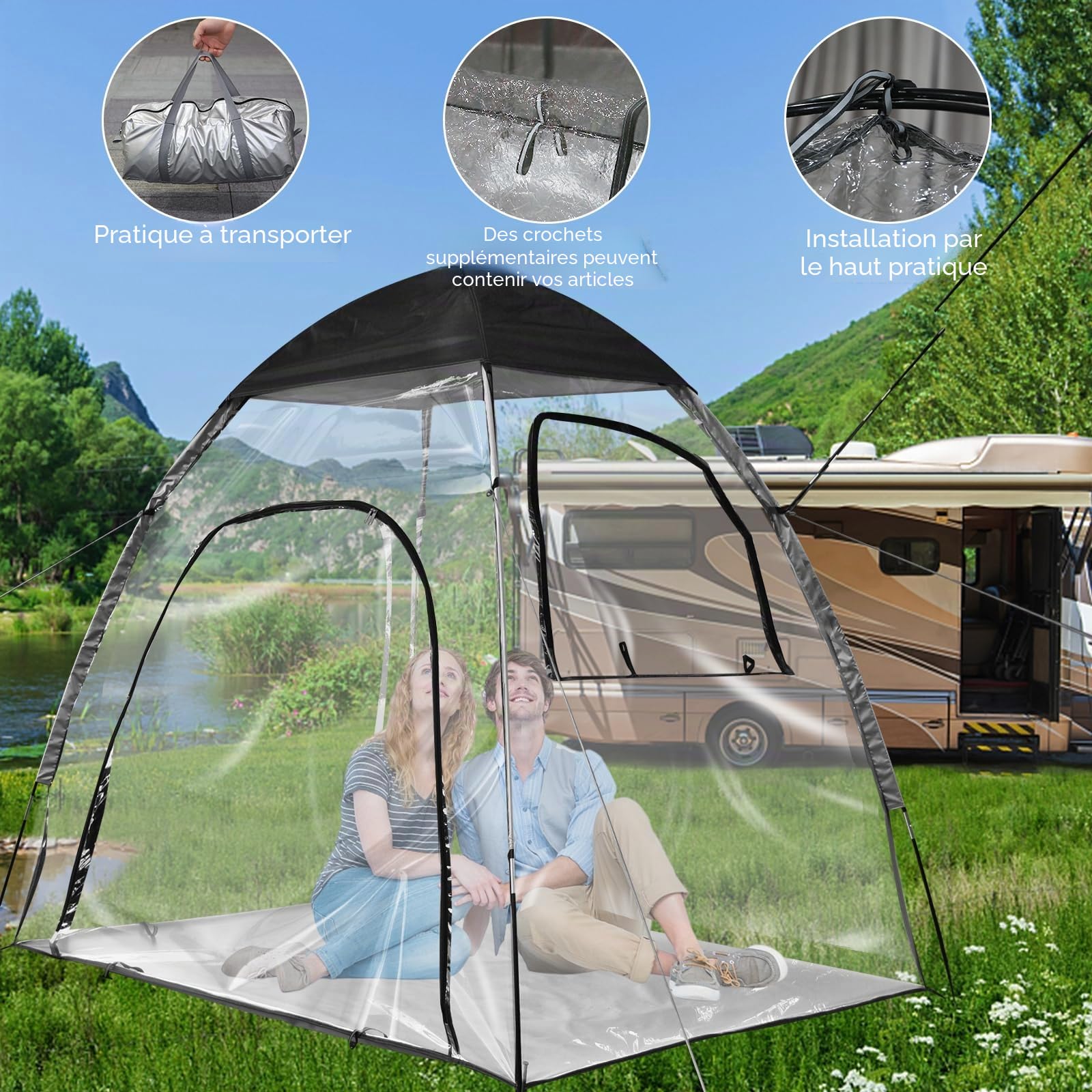 Tente de sport en PVC transparent - Tente de culture pour plantes - Tente de culture - Tente pop-up résistante aux intempéries - Pour les événements en plein air