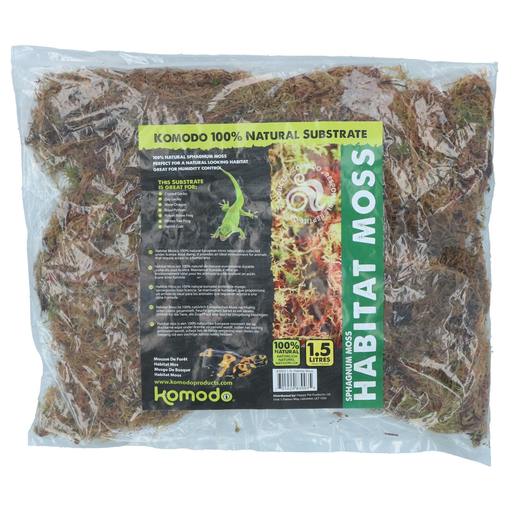 AB Tools 1PK 1.5L Habitat Moss Natural Substrate For Reptile Frog Snake Gecko
