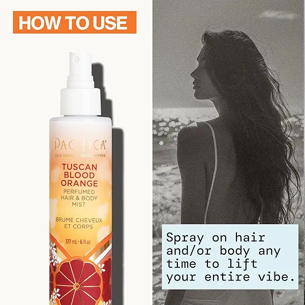 Pacifica Hair & Body Fragrance Mist - Tuscan Blood Orange - Sweet Citrus Scented Hair Perfume and Body Spray - Alcohol-Free, Long-Lasting Clean Fragrance, Vegan & Cruelty-Free, 6 Fl Oz 7