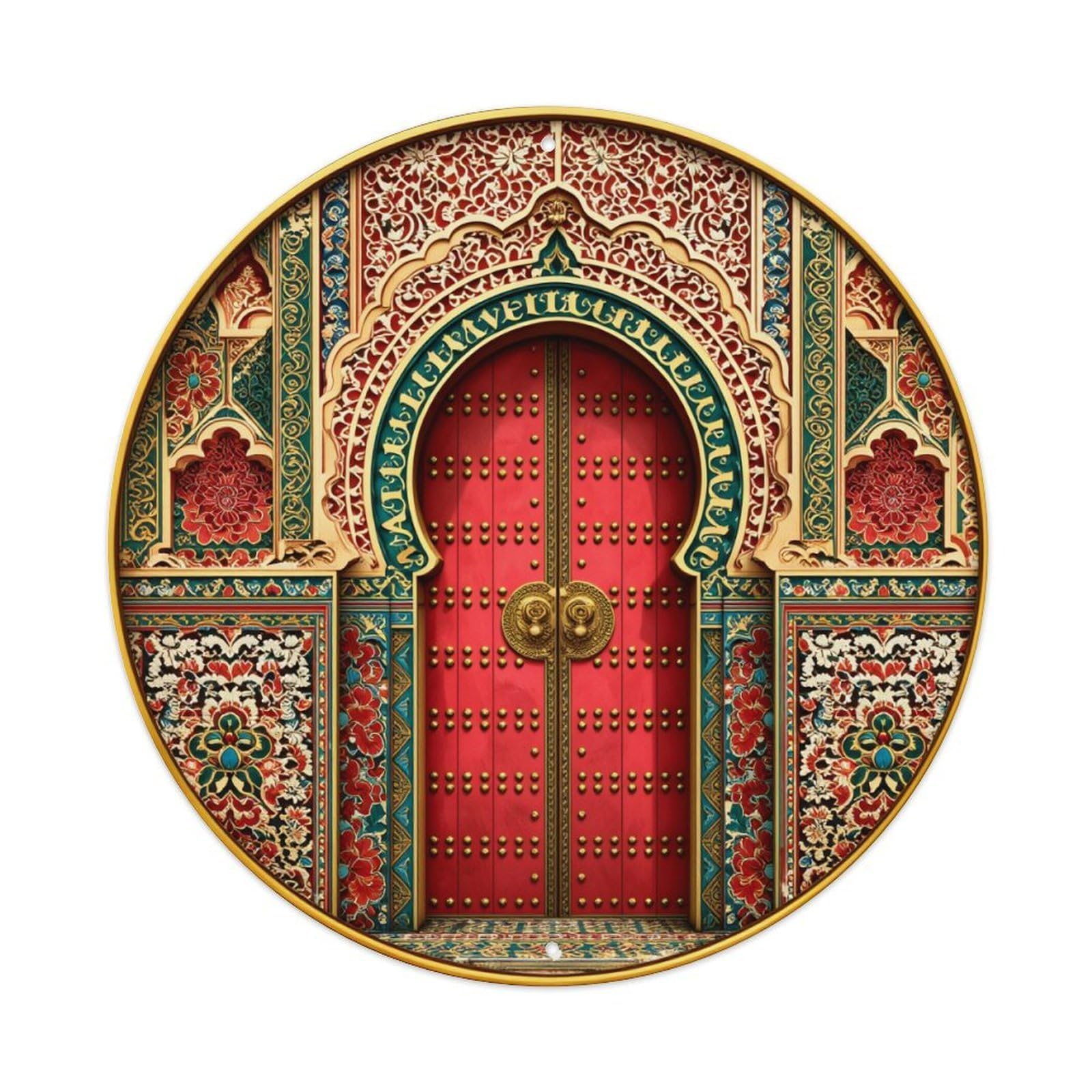 Arabic Ornamental Door Design Pattern Metal Tin Sign Plaque