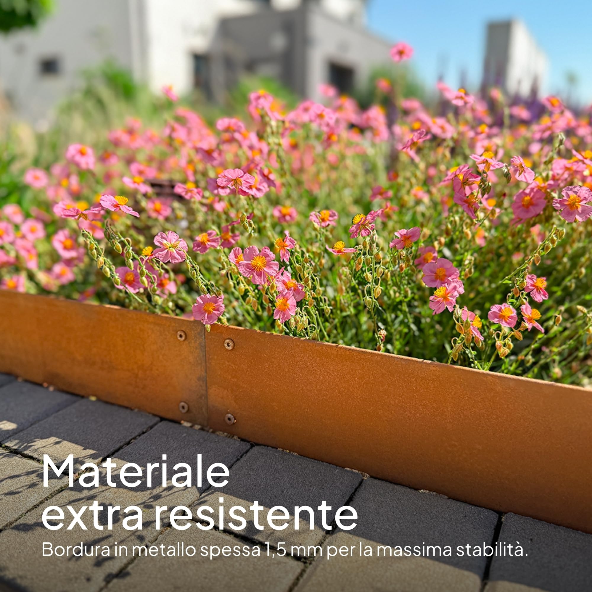 UNIGARDIA Bordura per Aiuola in Acciaio Corten 5 m, Altezza 10 cm