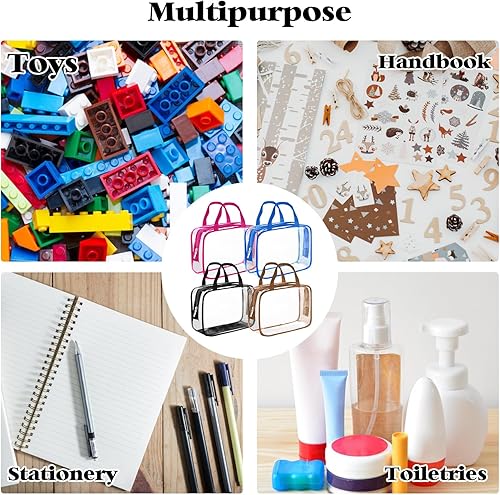 Miniatura 9 de Paquete de 9 bolsas de almacenamiento de juguetes de PVC transparente, bolsas de aseo impermeables, con cremallera, bolsas organizadoras de juguetes