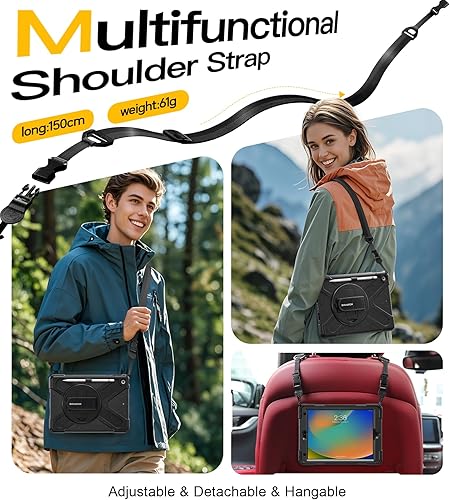 Miniatura 106 de BRAECN Funda para iPad de 9ª/8ª/7ª generación, resistente a prueba de golpes con protector de pantalla, soporte para lápices, soporte para tapa