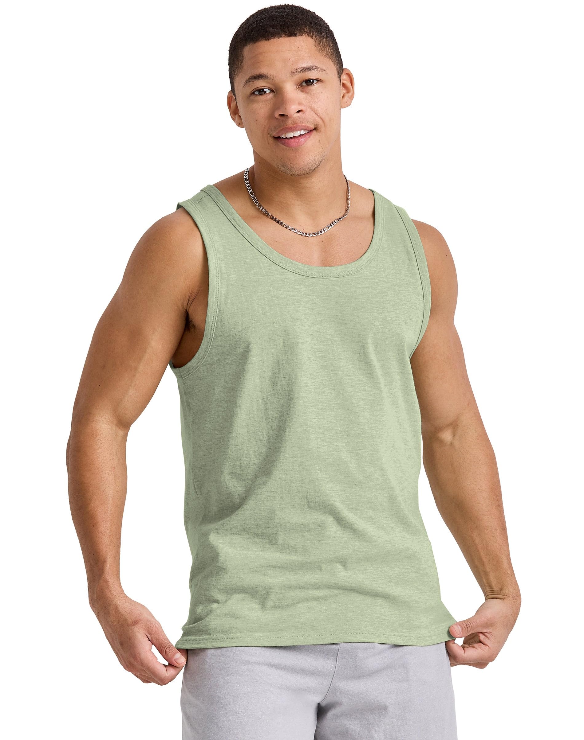 Hanes Mens Originals Tri-Blend Tank Top, Lightweight Tanks for Men, Sleeveless Tank Shirt