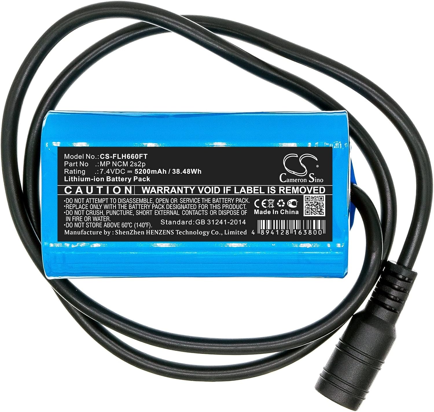 VI VINTRONS Battery for Square LED Light, MP NCM 2s2p,