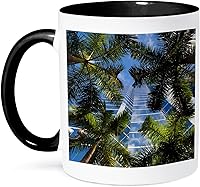 Vista 1 de 3dRose Estados Unidos, Florida, Miami, Brickell Avenue, edificios de gran altura. Taza negra de dos tonos de 11 oz