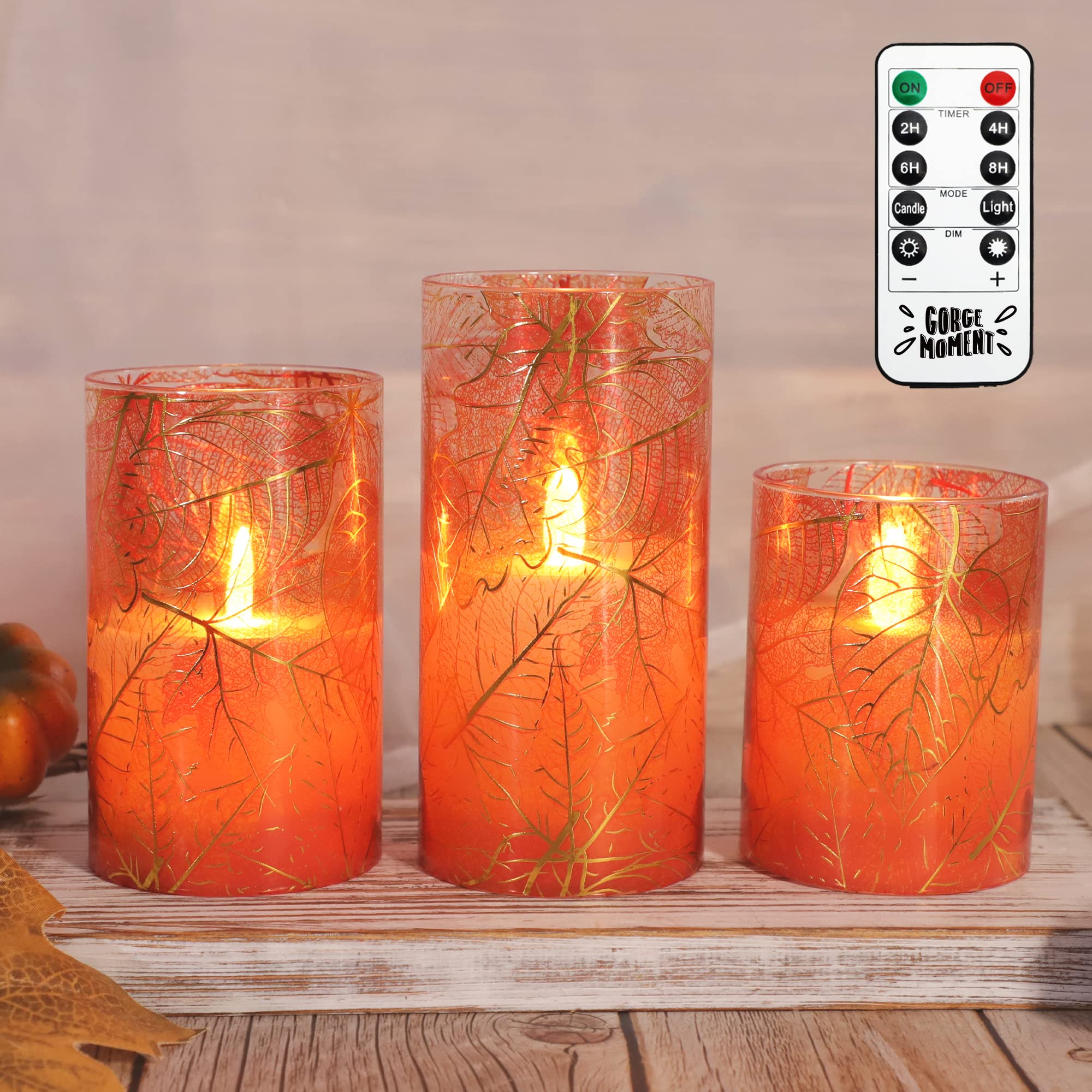 Candele senza fiamma con foglie tremolanti, a LED, a batteria, con telecomando, in vera cera, con timer, per decorazioni di odiday e stanze
