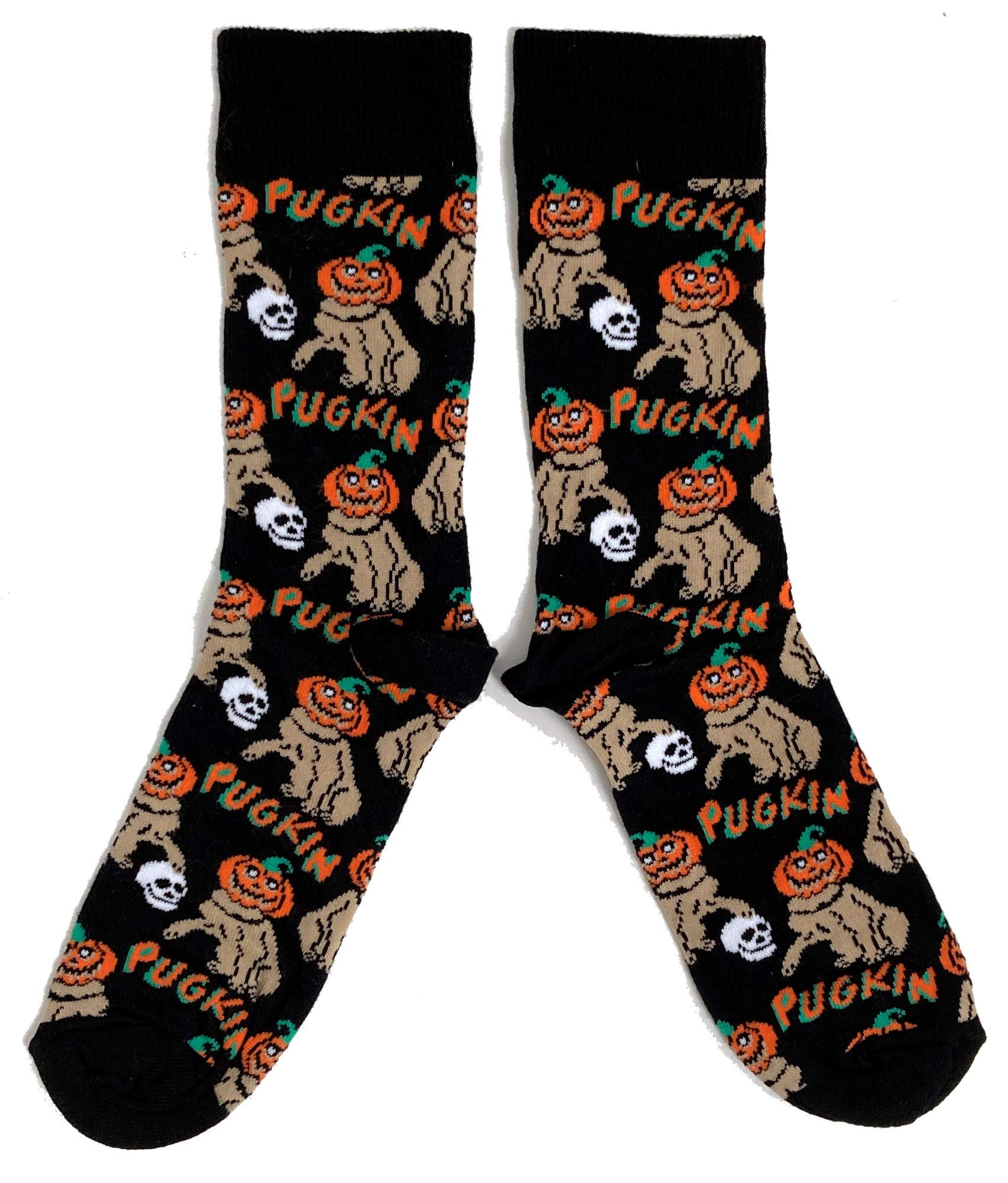 Sock Shack Men's Black Pugkin Pumpkin Halloween Pug Dog Socks 6-11 Uk / 39-45 Eur / 7-12 Us