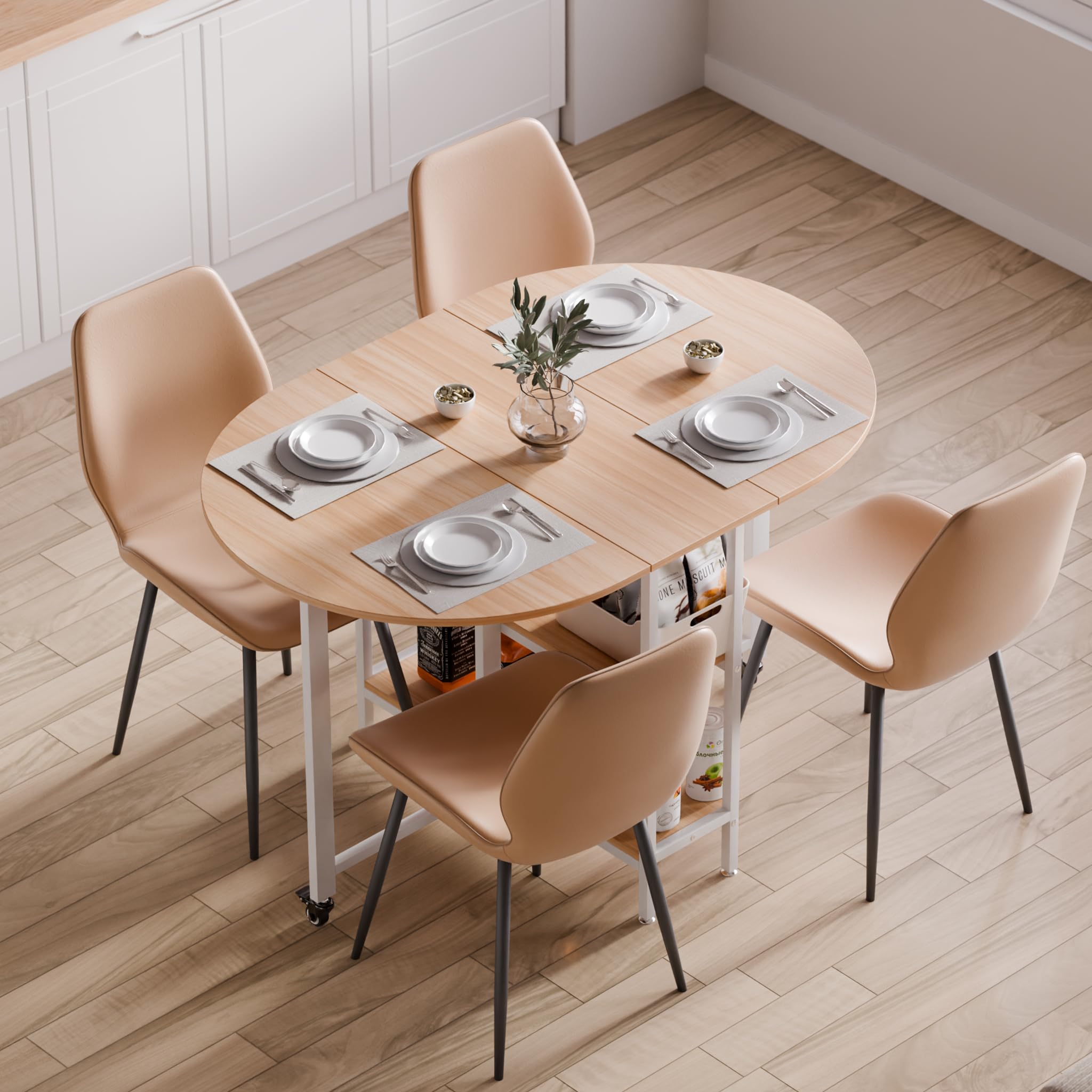 Mondeer Klappbarer Esstisch, Küchentisch für Kleine Räume | Ausklappbare,Küche,Esszimmer,Wohnzimmer,2-4 Personen