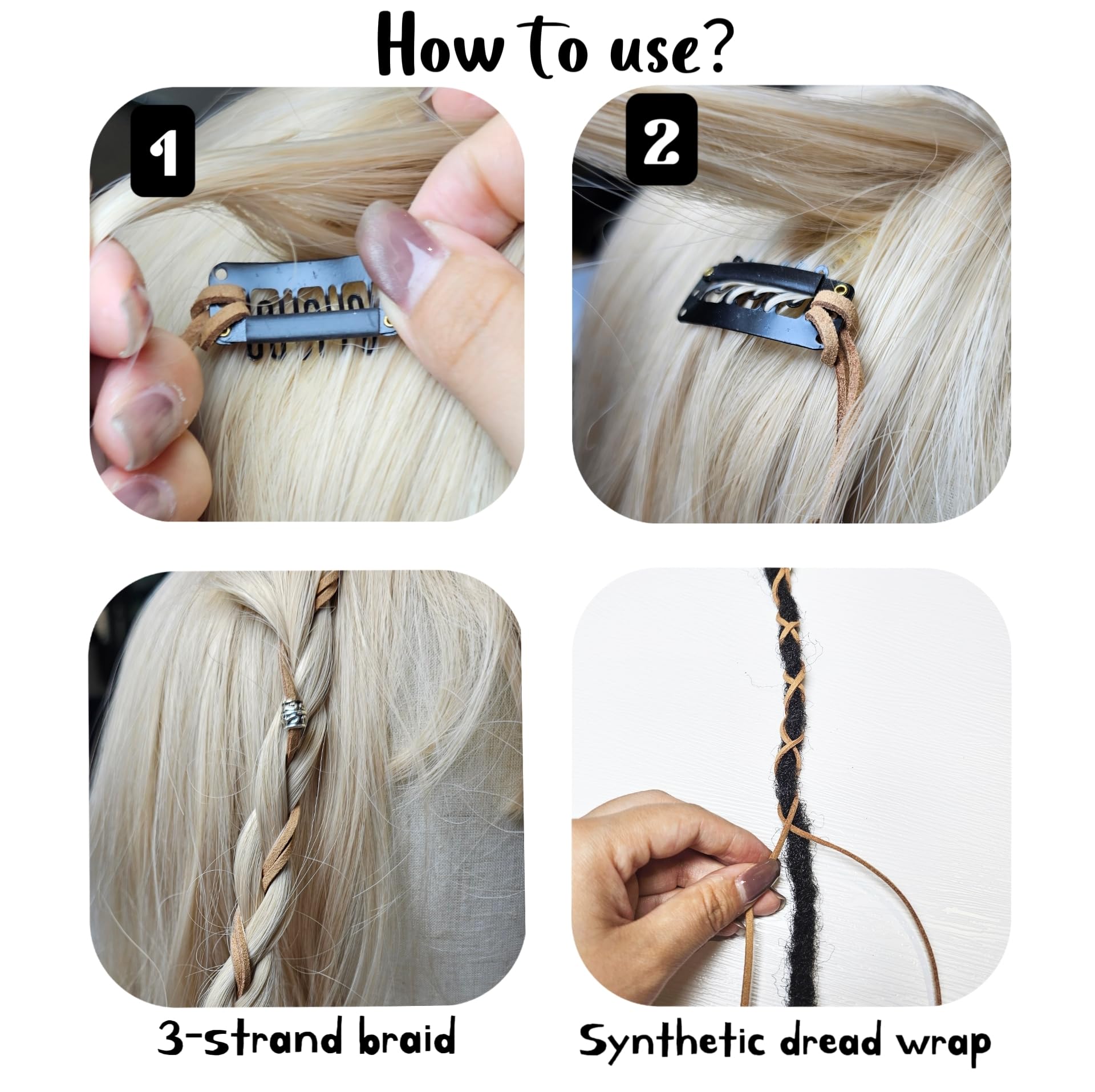 Amazon.com : BOHO Hair wrap, 2 Pcs Hair strand String For  display picture 1