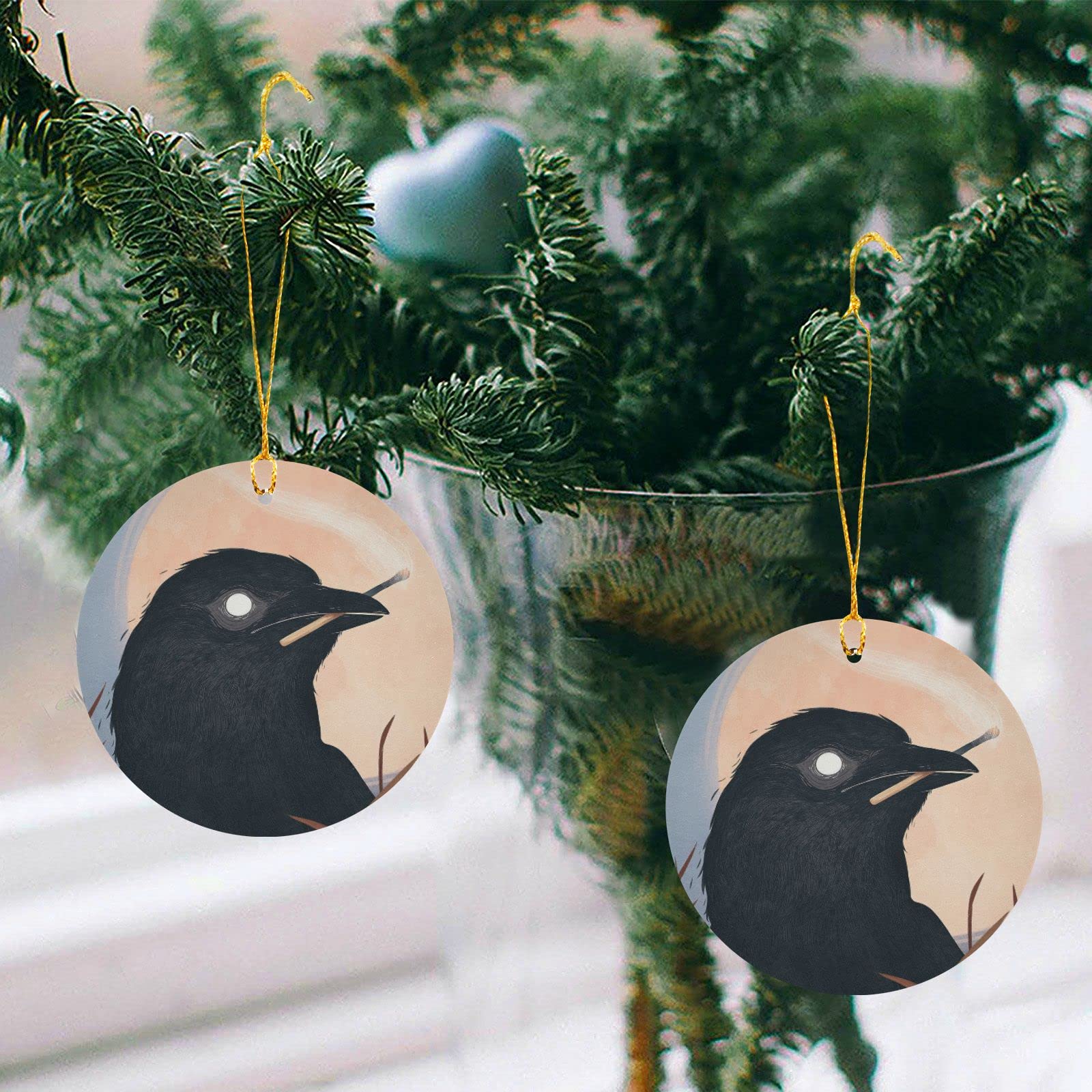 Crow christmas tree ornaments Clearance
