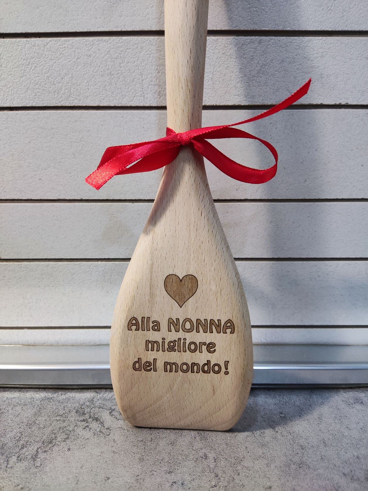 Regalo per nonna Idee regalo per Festa dei nonni per Natale anniversario o compleanno Cucchiaio di legno di faggio Mestolo cucina lungo 31cm Regali per la nonna con incisione laser indelebile