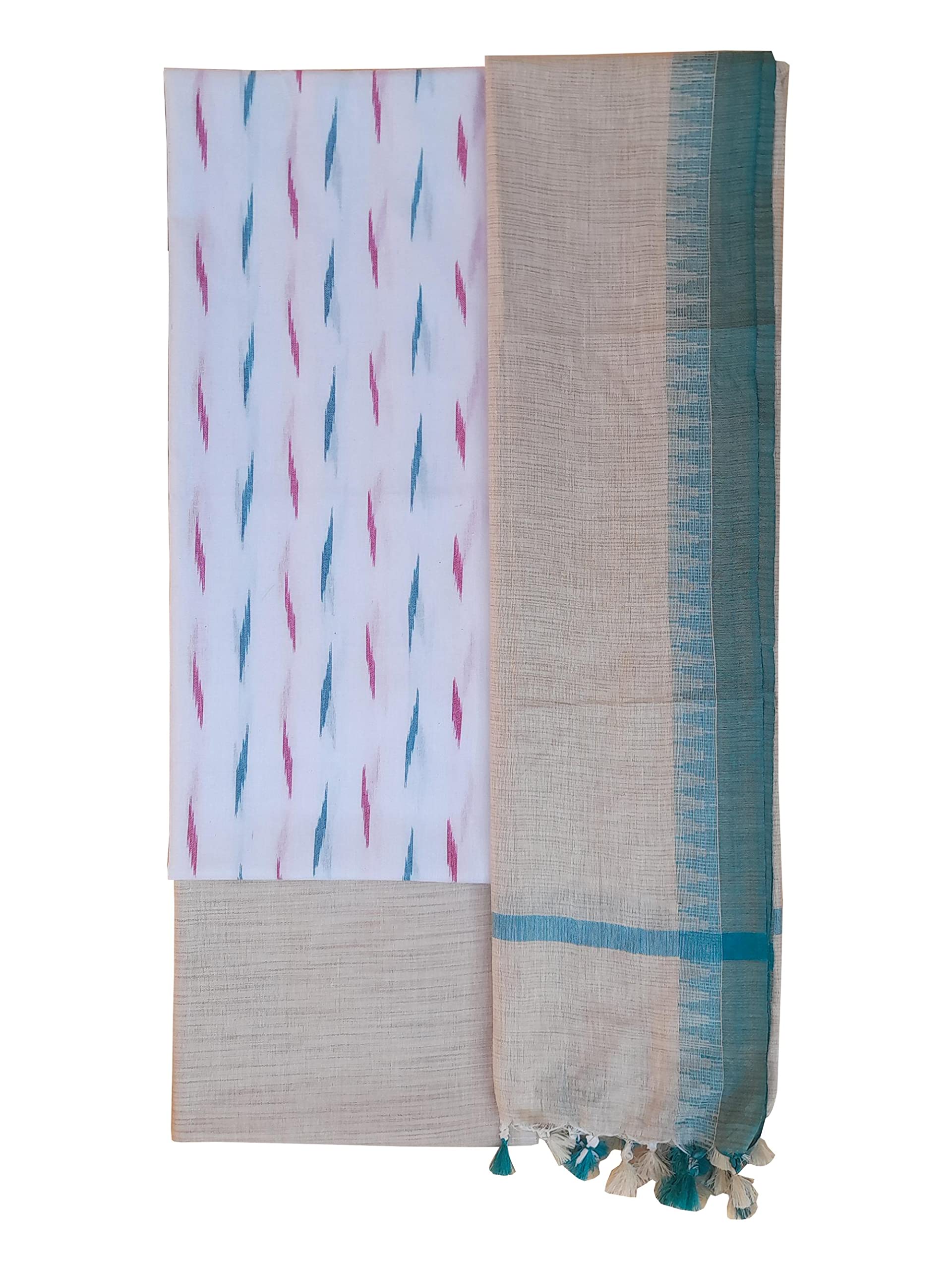 RiyashreeCotton Ikat Unstitched Suit Set for Women with Dupatta | Ikkat Salwar Suit Dress Material for Women | Quality Fabric | Top - 2.5 M, Bottom - 2.5 M, Dupatta - 2.5 M | RSSUB 075 078, RSSUB