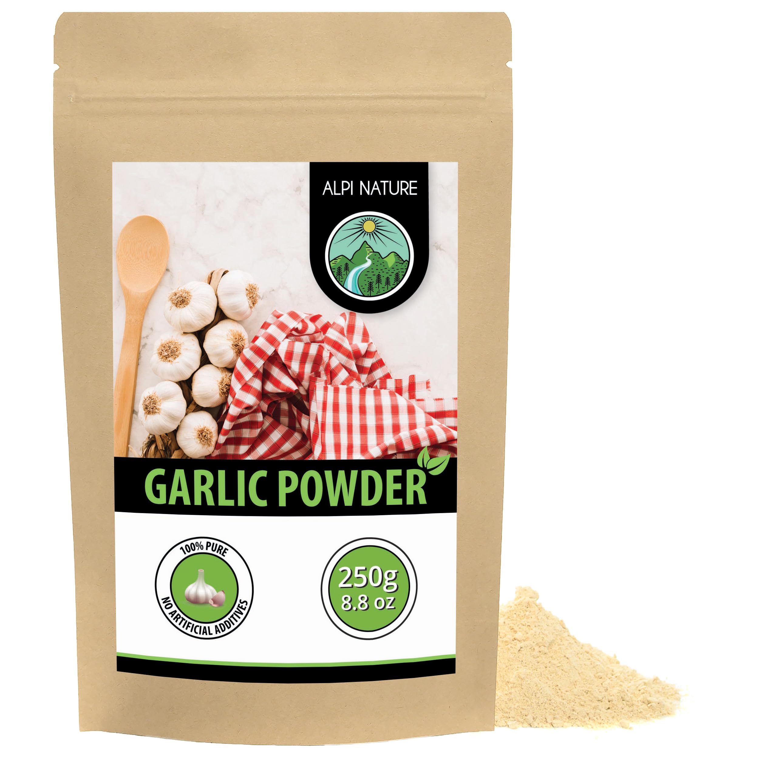 Alpi Nature Garlic Powder 250g 8.8 oz, Ground Dehydrated Garlics, Garlic Powder for Cooking