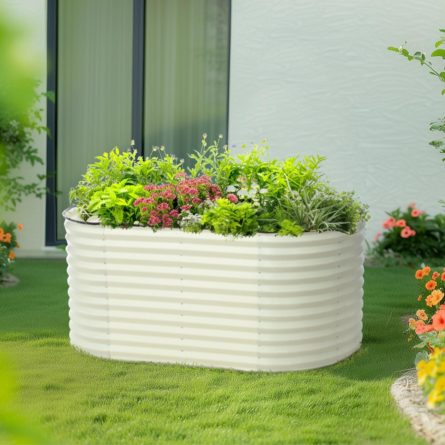 レイズドベッド 90cm×90cm (2個セット) 樹脂製 立ち上げ花壇 パイン レイズドベッド 90cm×90cm (2個セット) 樹脂製 立ち上げ花壇 パイン