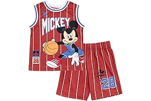 Adorable Mickey Mouse Tank Top and Mesh Shorts Set for Kids