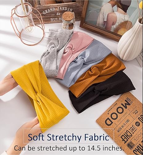 Miniatura 2 de Huachi Diademas para mujer, turbante a la moda, bandas para el cabello torcidas para el cabello para mujer, diademas gruesas antideslizantes y