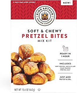 King Arthur Soft & Chewy Pretzel Bites Mix Kit 15.6 oz - Ready in 1 Hour, All-in-One Baking Mix