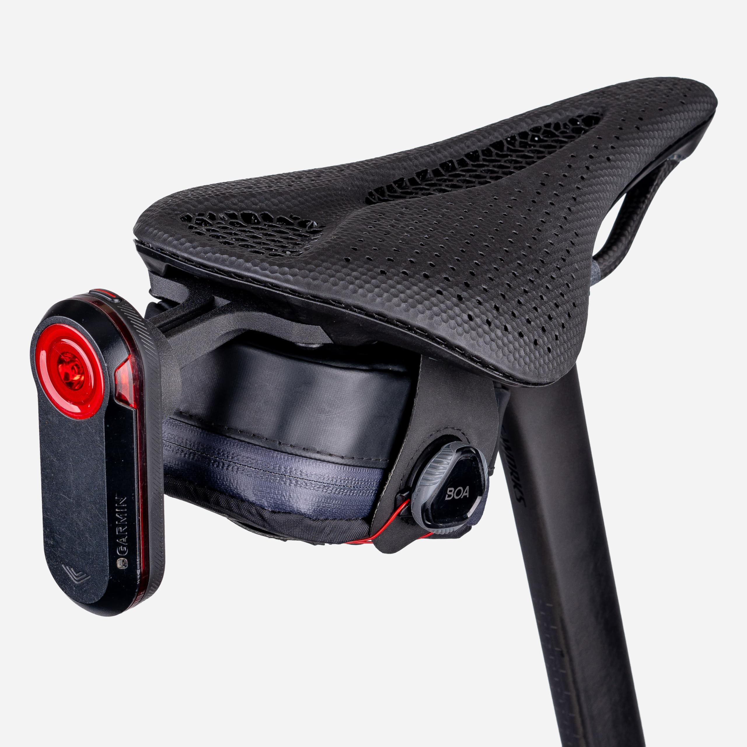 Fahrradzubehör - Sattelhalterung - für Specialized SWAT/S-Works Sattel, Kompatibel mit Garmin Varia 515, Größe M