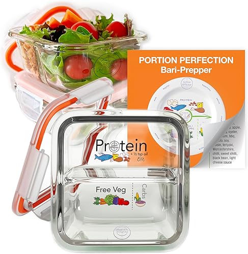 Portion Perfection Bariatric Must Haves / 3 unidades de recipientes bariátricos para preparación de comidas bariátricas Recipientes reutilizables de