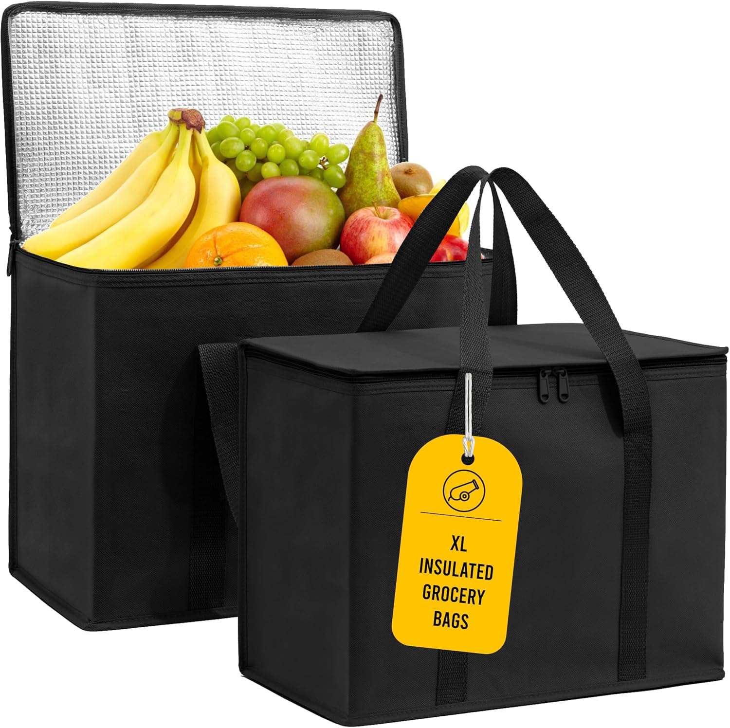 (Not Made In China) Insulated Reusable Grocery Bags,...