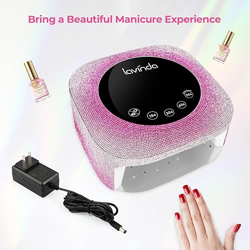 Miniatura 8 de Lavinda Lámpara de uñas UV, luz UV de 54 W para uñas de gel con diamantes de imitación, lámpara de uñas LED UV enchufable, lámpara de secado rápido,
