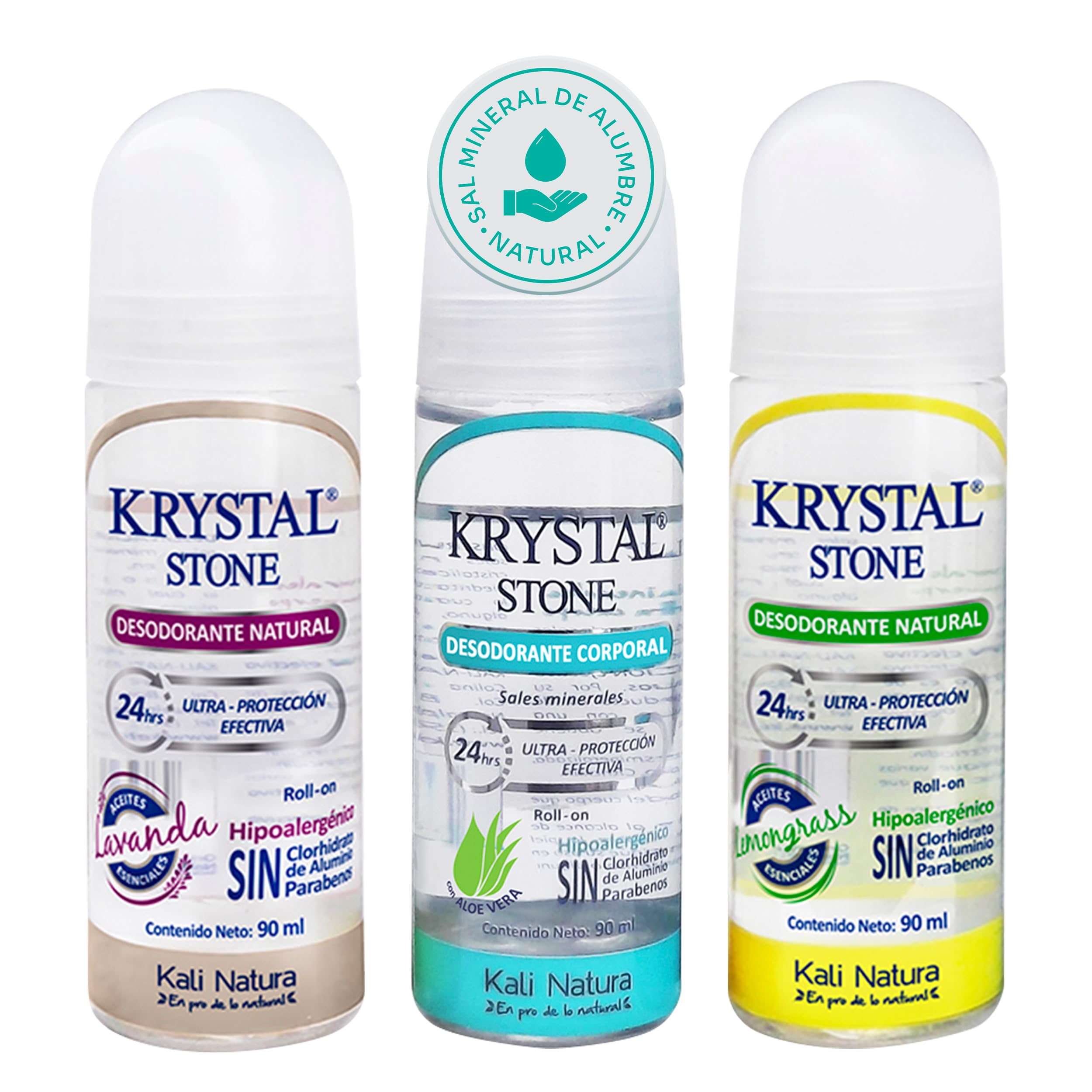 Deodorant 3-Pack Roll On of Potassium Alum with Aloe Vera & Essential Oils - VEGAN. CRUELTY FREE. ECO-FRIENDLY
