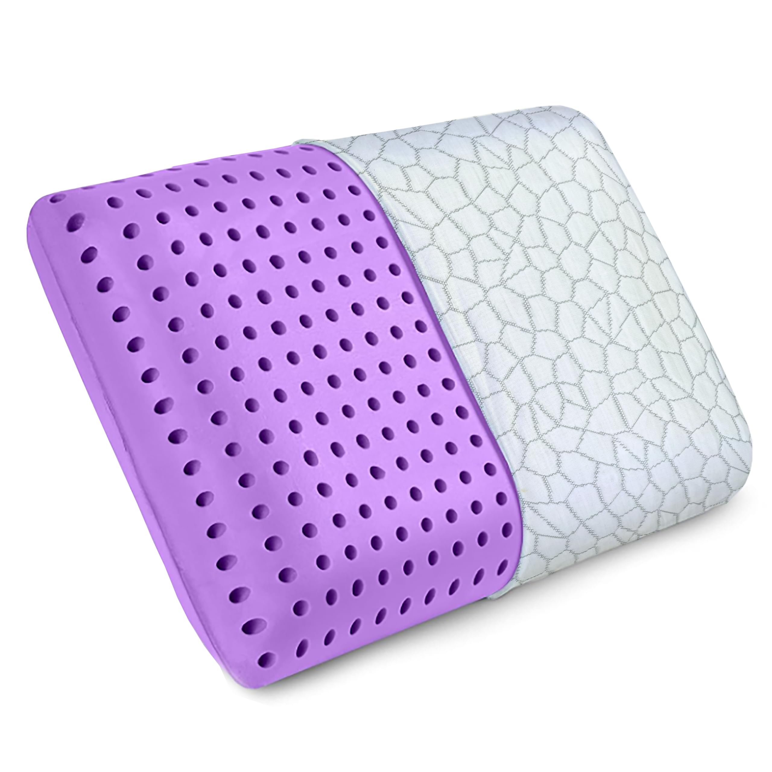 Purple Memory Foam Pillow Queen | Xtreme Comfort for Side Sleepers | Firm Support | Lavender Scent | 24" x 16"