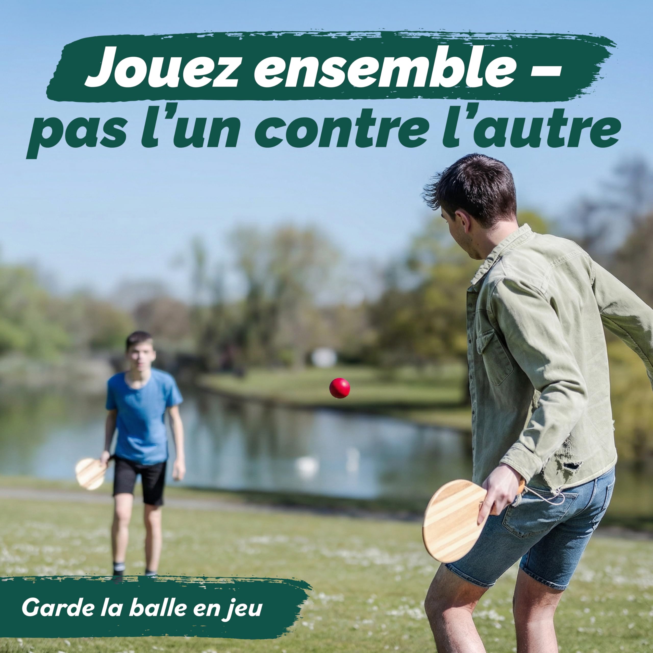 two46 | Raquettes de Plage Premium Set | Frescobol-Le Nouveau Sport Tendance d'origine de l'Amérique de Sud | Raquettes en Bois Faites Main de Haute qualité, Choix Individuel de Balle et Sac adapté