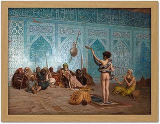 Artery8 Jean Leon Gerome Snake Charmer Painting Artwork Framed Wall Art Print 18X24 Inch