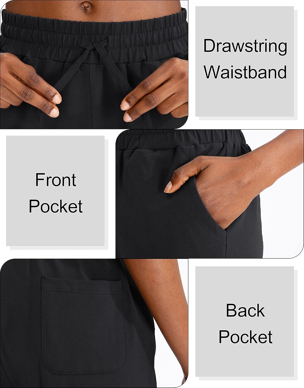 SANTINY Women's Cotton Shorts 5'' Lounge Yoga Shorts Jersey Sweat Bermuda Shorts for Women Walking Athletic with Pockets : Sports & Outdoors