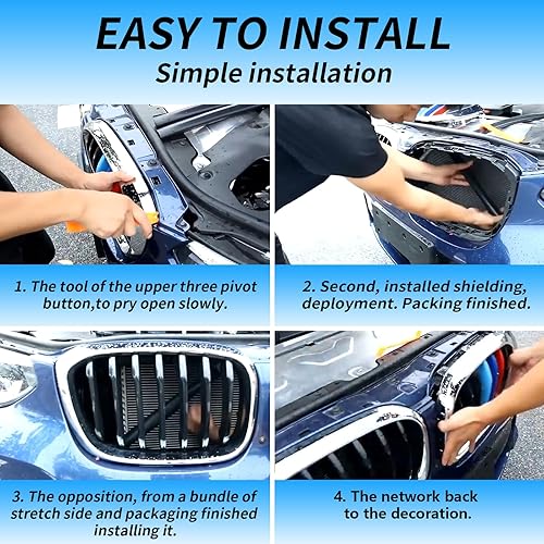 Miniatura 3 de M-Sport V Brace - Rejilla de insertos a rayas, compatible con BMW Serie 34 F30 F32 320 328i 330 335 428 435 Cubierta de rayas (blanco-F30)