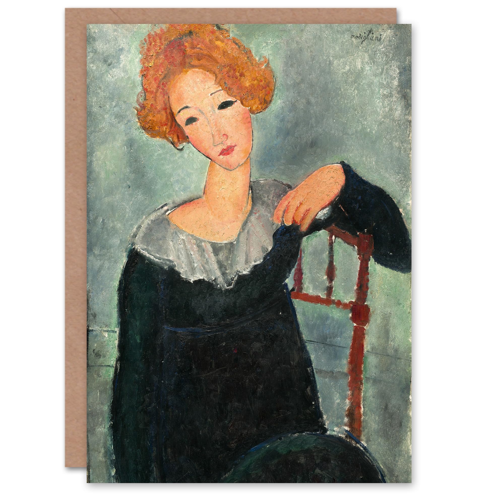 Artery8 Amedeo Modigliani Art Card Woman with Red Hair Portrait