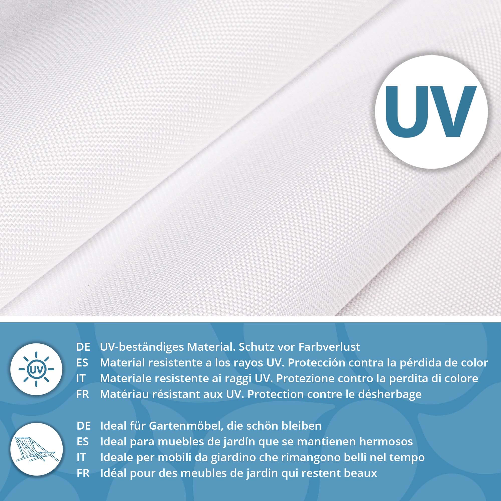 Tissu Imperméable Extérieur Au Mètre 160cm - Polyester 600D 220g/m² - Blanc - Toile Extérieure Robuste