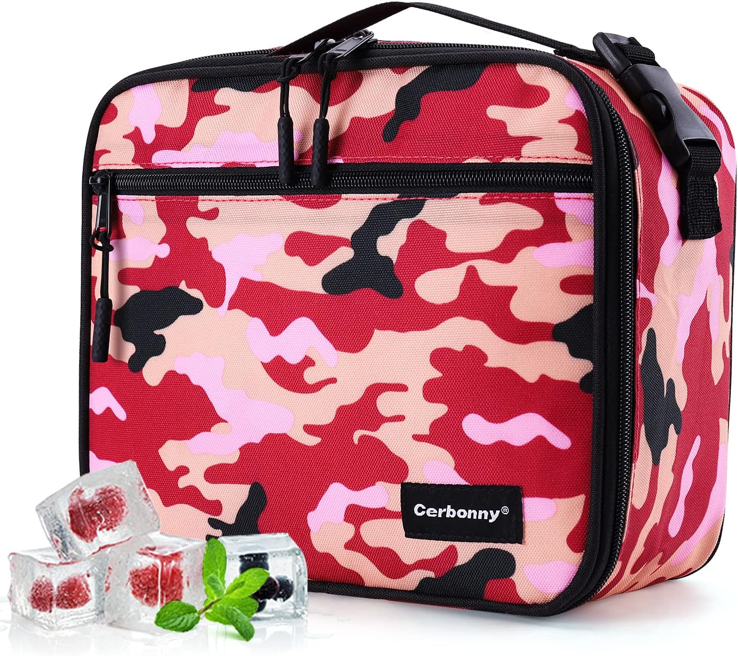 Cerbonny Small Cooler Bag Small Lunch Bag for Office School Picnic Beach, Freezable Lunch Bag Insulated Bag for Kids Adults,Leak-Proof School Lunch Box with Ice Packs