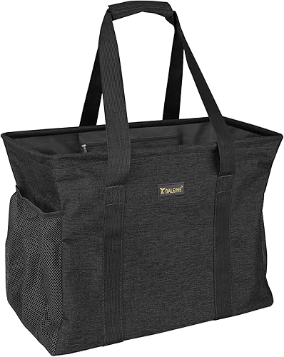 BALEINE Bolsa de mano extragrande con marco de alambre para almacenamiento (negro, 16.5 x 14 x 10 pulgadas), Negro -